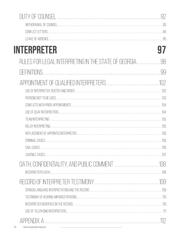 Municipal Benchbook