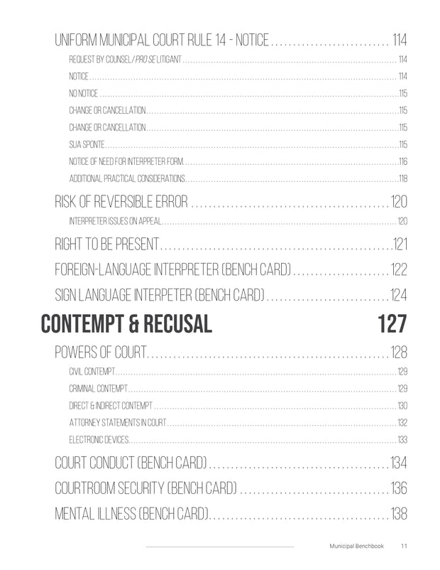 Municipal Benchbook